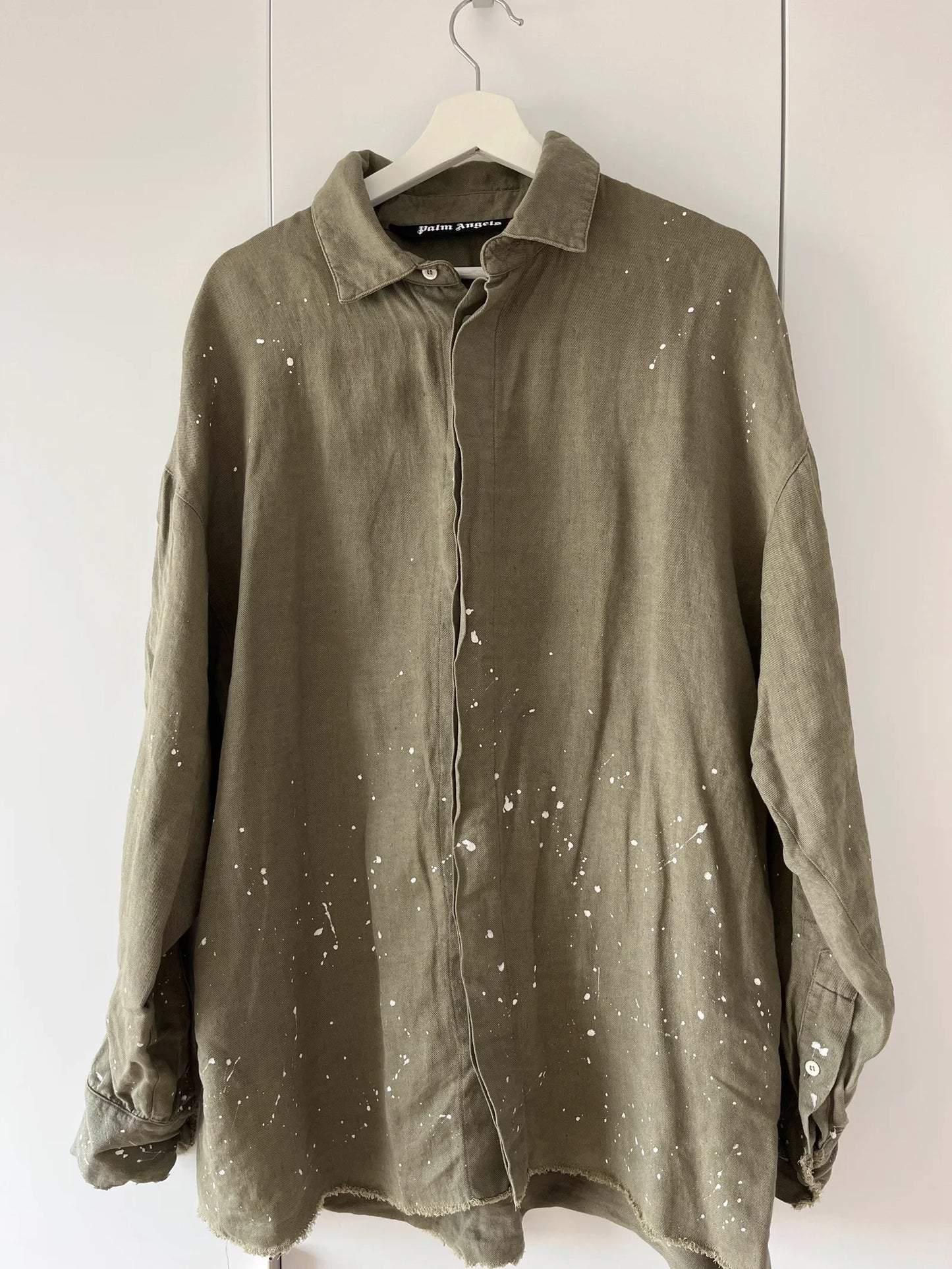 Palm Angels Organic Loose Military Linen Shirt