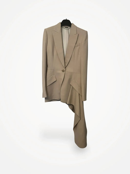 Alexander Mcqueen One Button Drapped Blazer