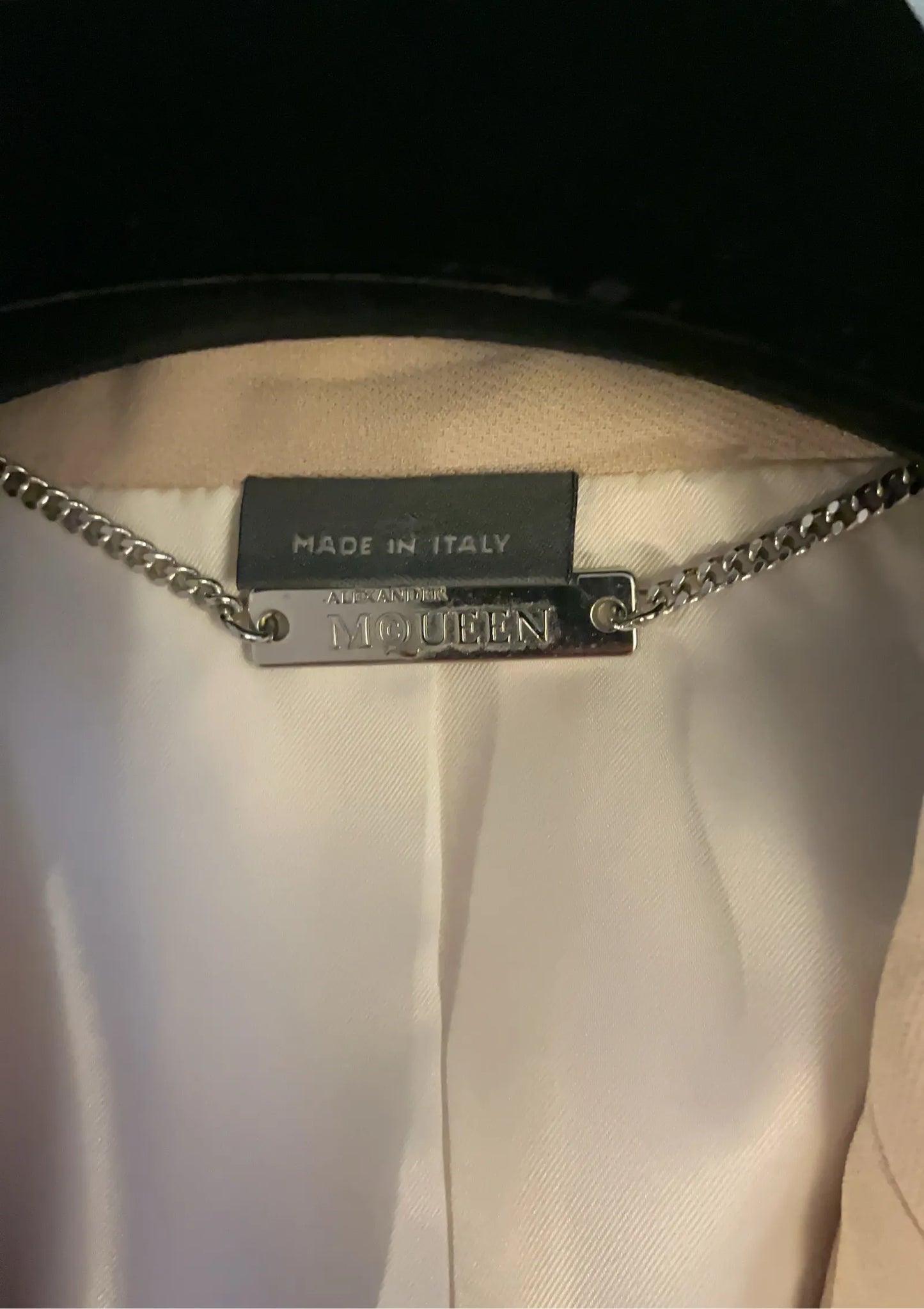 Alexander Mcqueen One Button Drapped Blazer