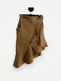 Self-Portrait Camel Flounced Canvas-kjol NWT