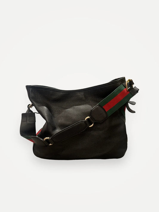 Gucci Heritage Horsebit Hobo-skinnaxelremsväska