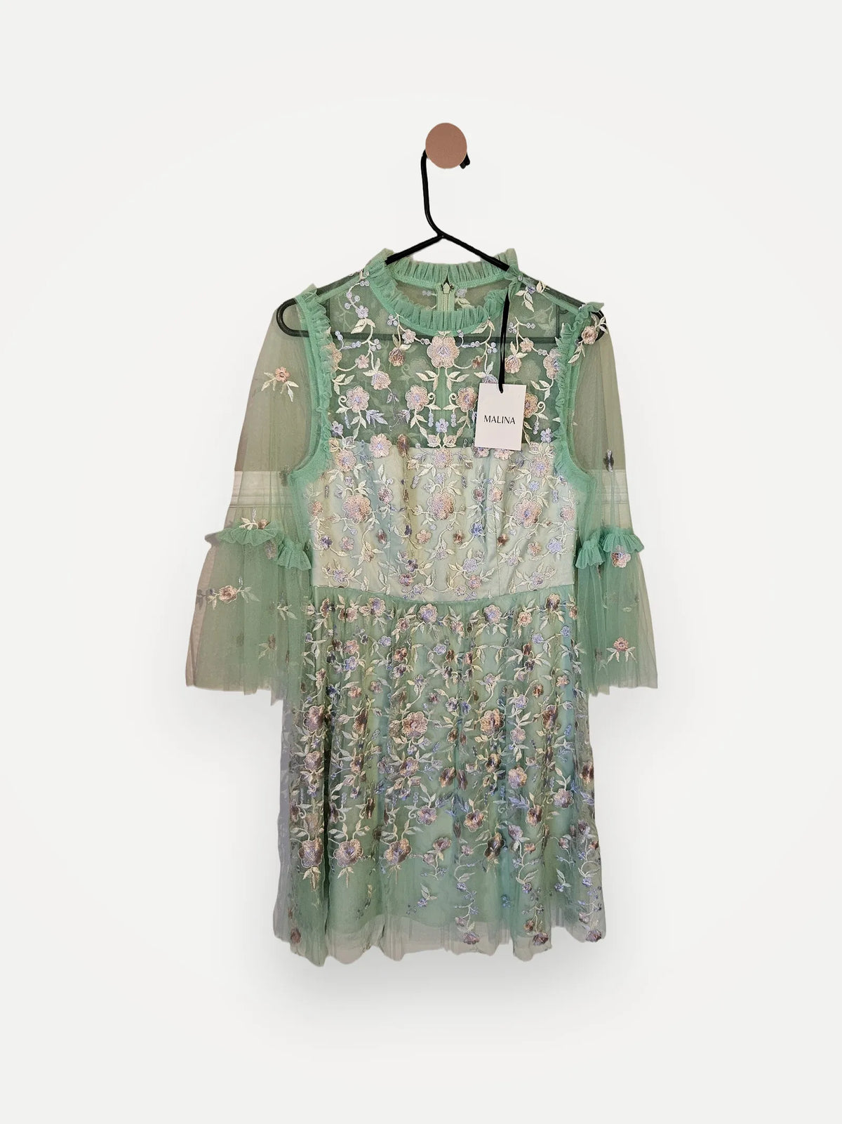 By Malina Nicolina Long Sleeved Lace Mini Dress