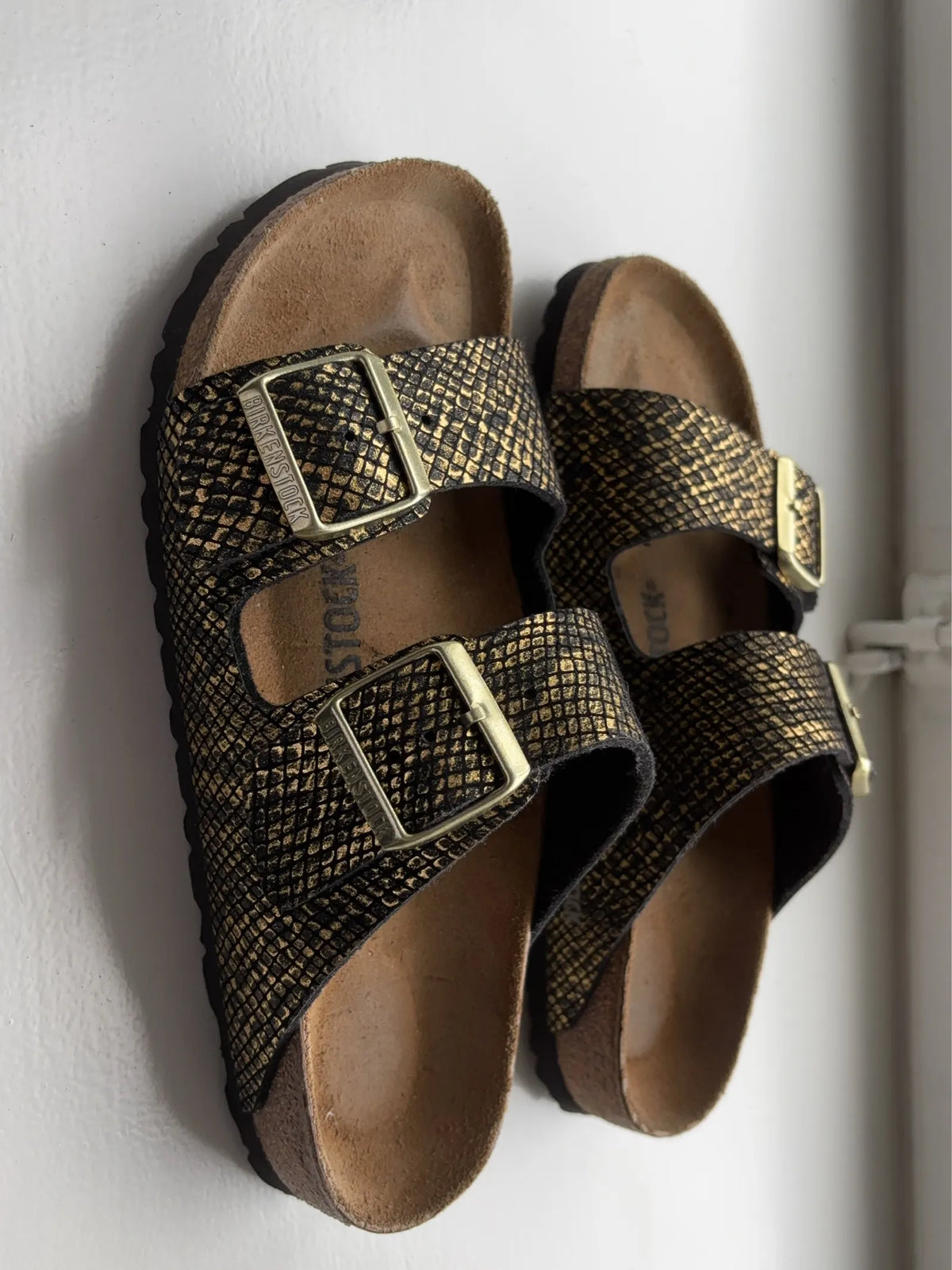 Birkenstock Arizona Mf Shiny Python Sandals