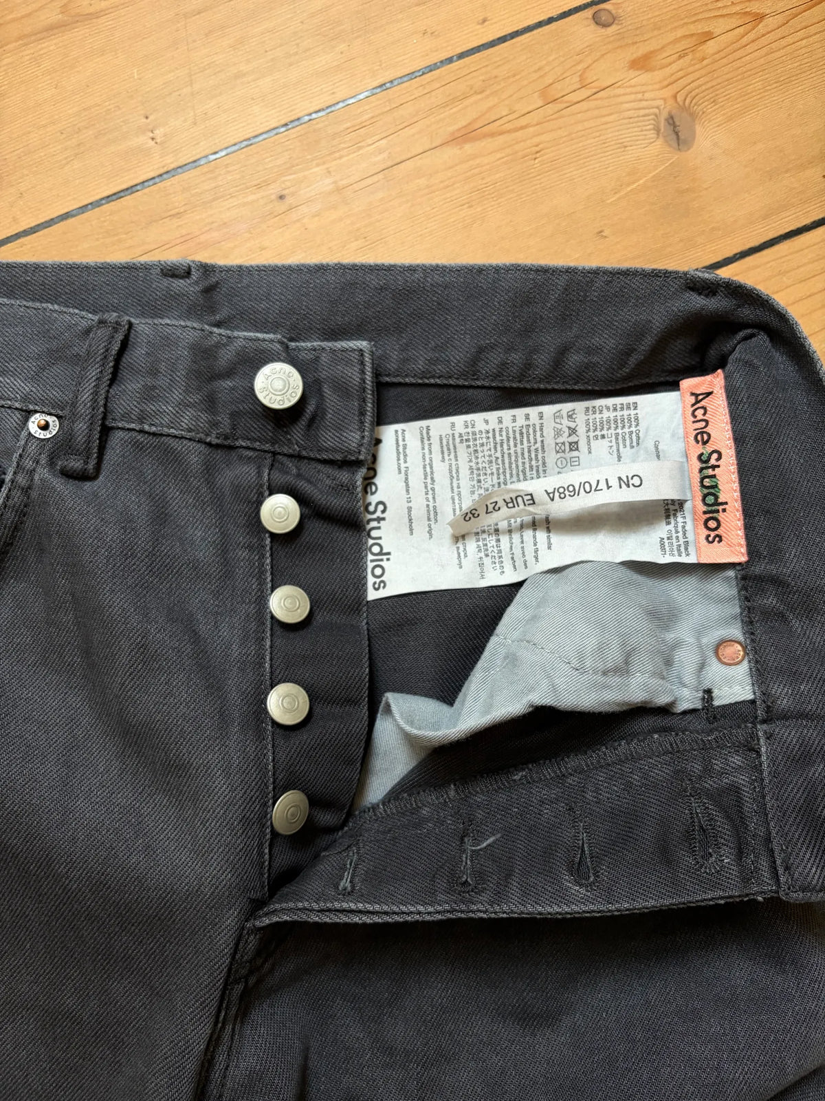 Acne Studios 2021f Faded Black-jeans NWT