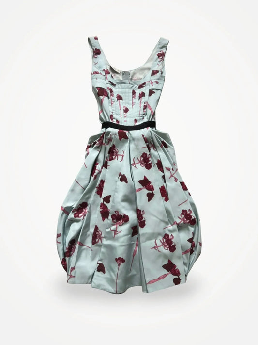 Prada Fw2007 Floral Silk Bubble Dress