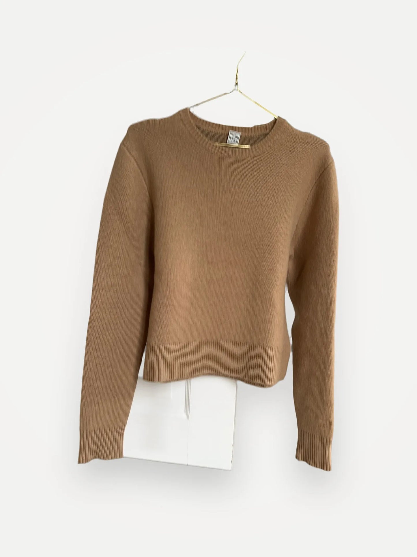 Toteme Cropped Crew Knit-ulltröja