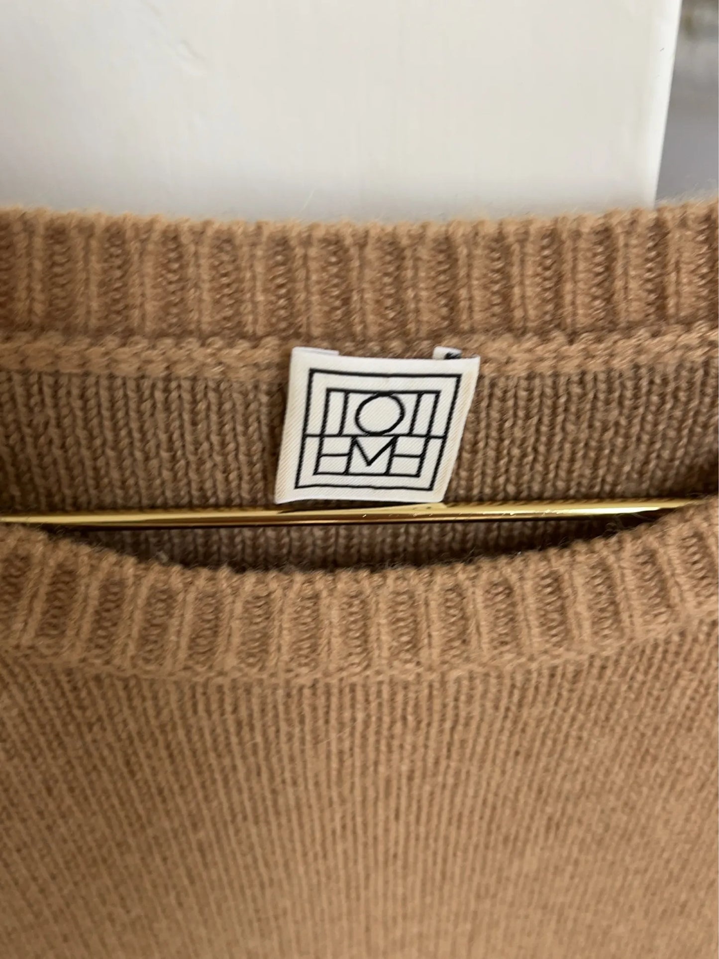 Toteme Cropped Crew Knit-ulltröja