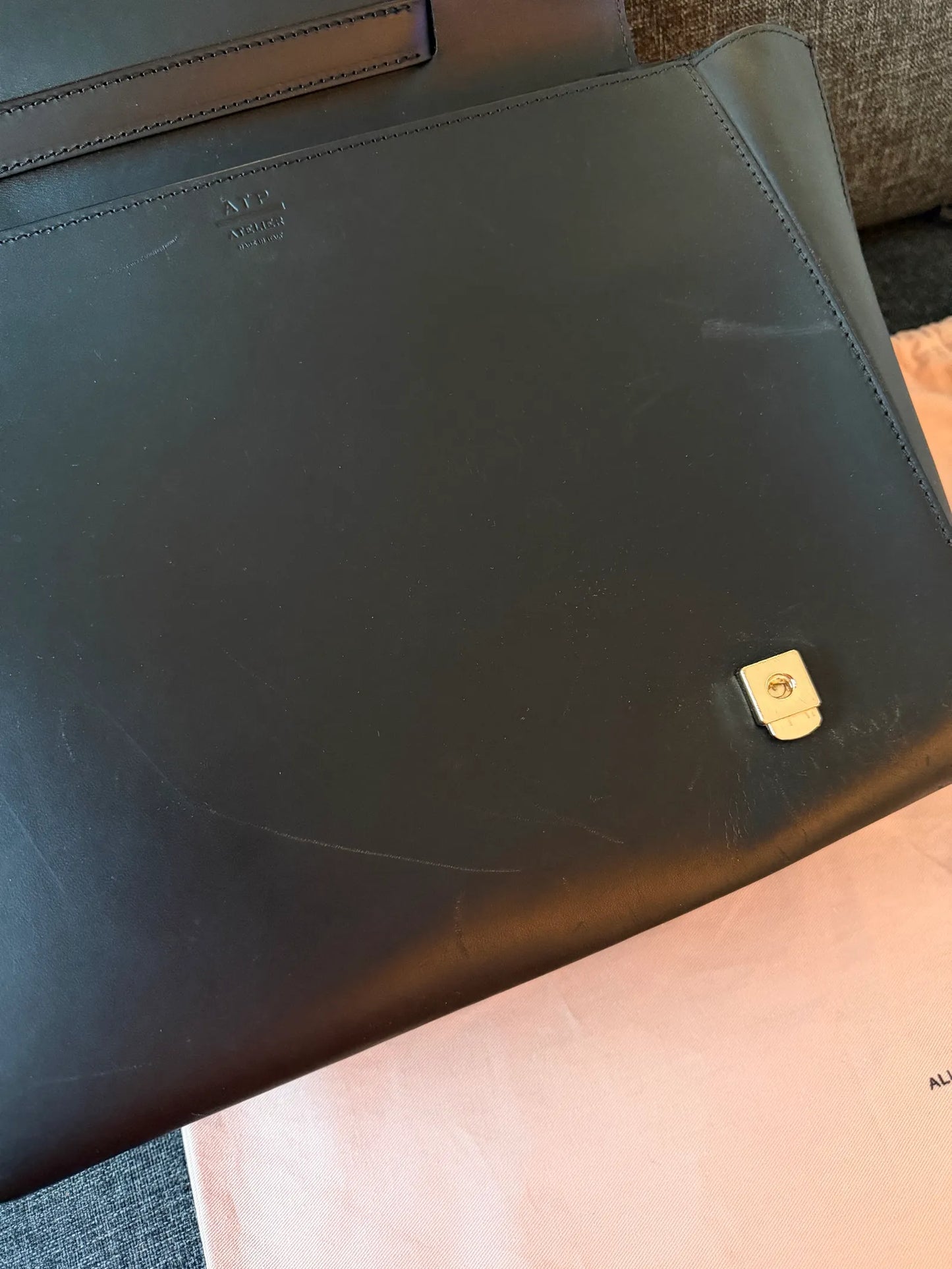 ATP Atelier Volterra Large Handbag - Black-skinnhandväska