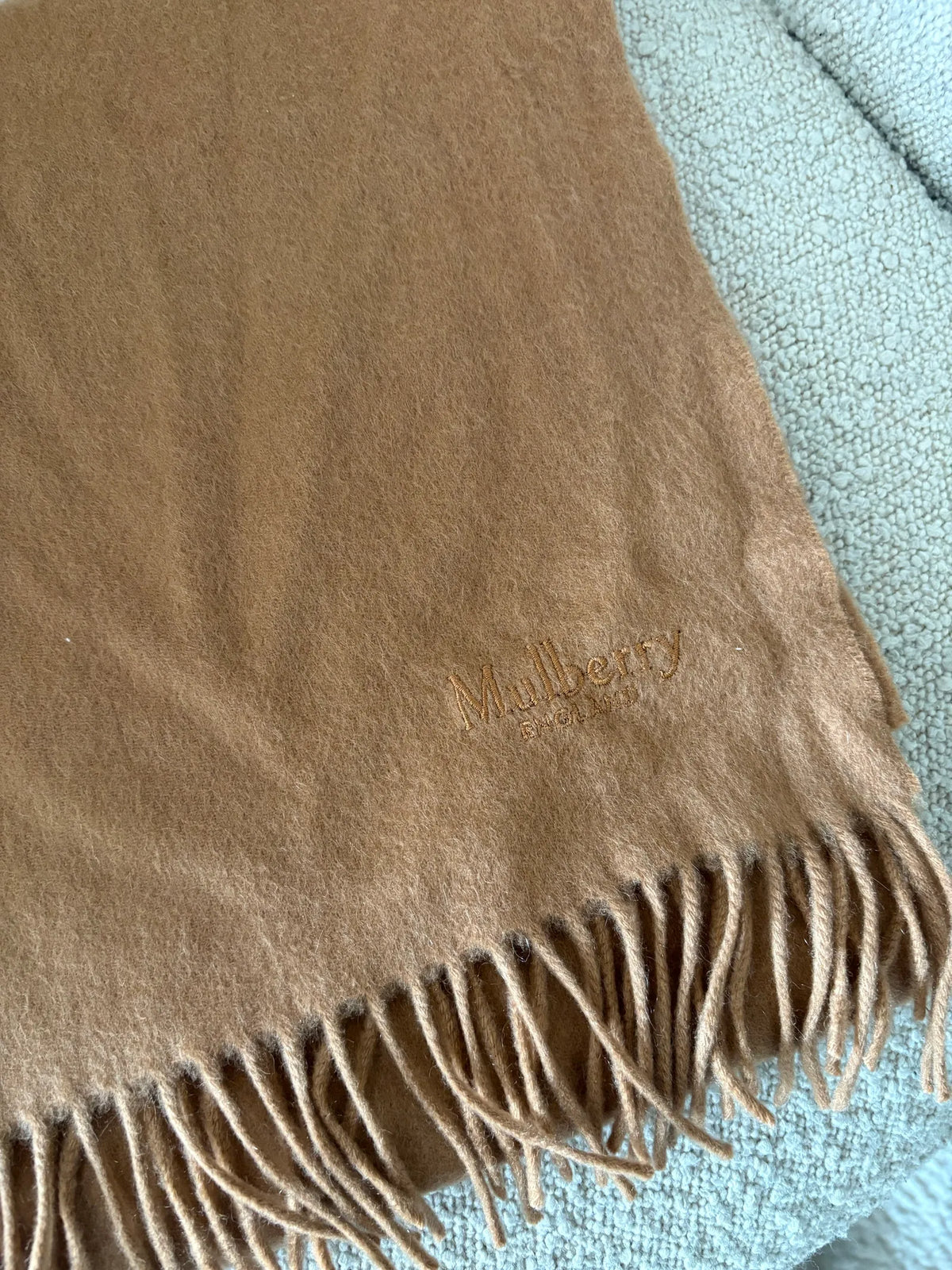 Mulberry Cashmere Dark Camel-kashmirhalsduk NWOT