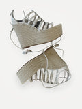 Alaïa Ladies Veau1 Bande Clou White Espadrille Wedge Heels Heels