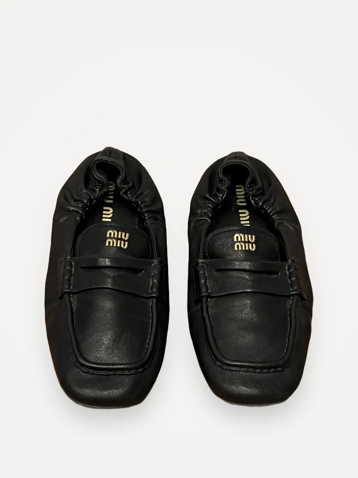 Miu Miu Ruches Nappa Leather-skinnloafers