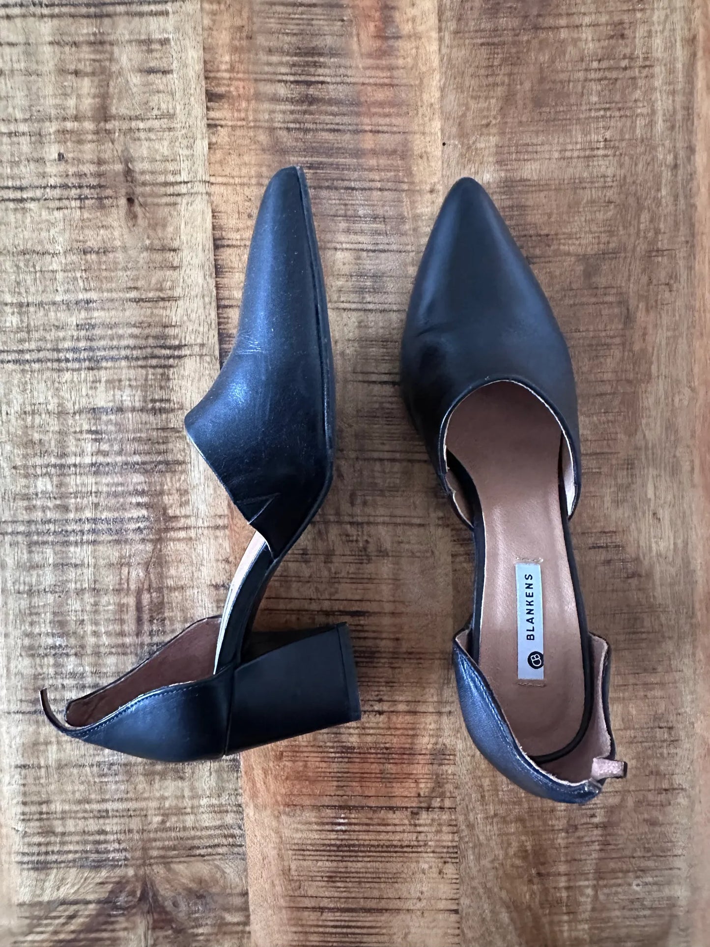 Blankens The Riverside Black Leather-skinnklackar