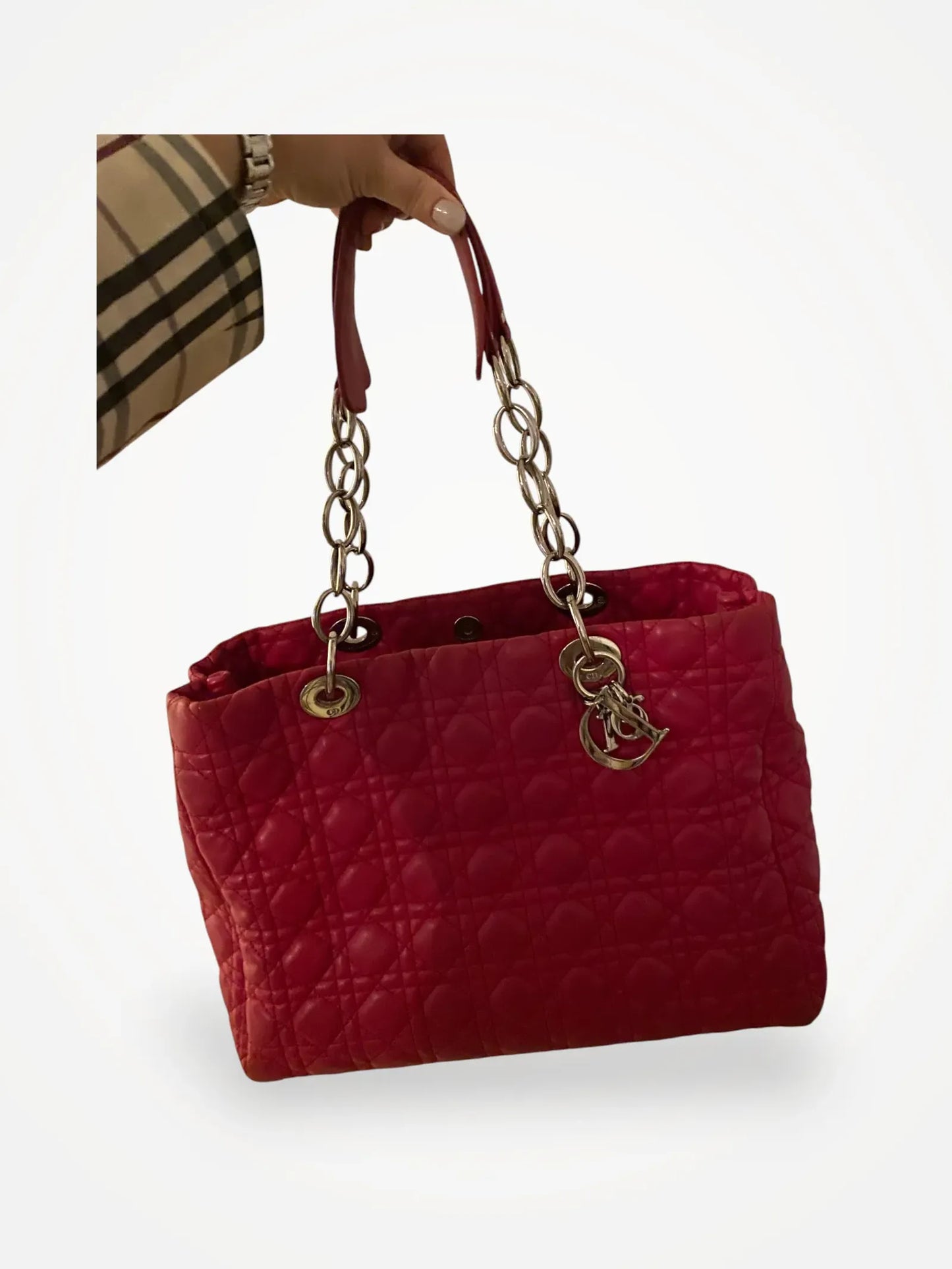 Christian Dior Cannage Soft Shopping-skinnhandväska