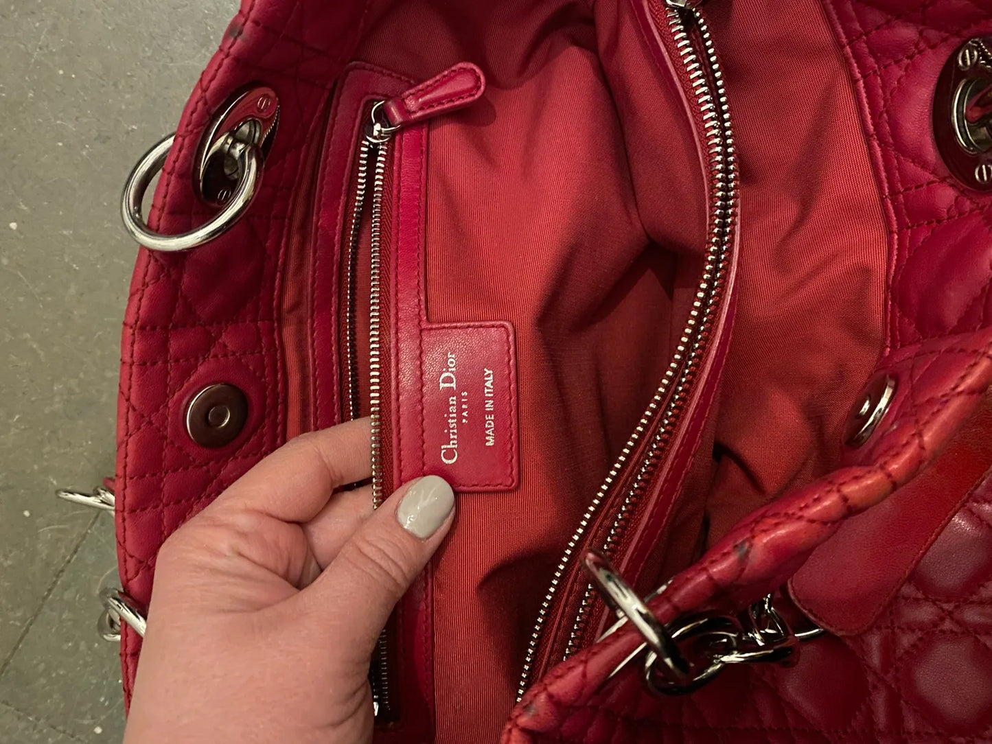 Christian Dior Cannage Soft Shopping-skinnhandväska