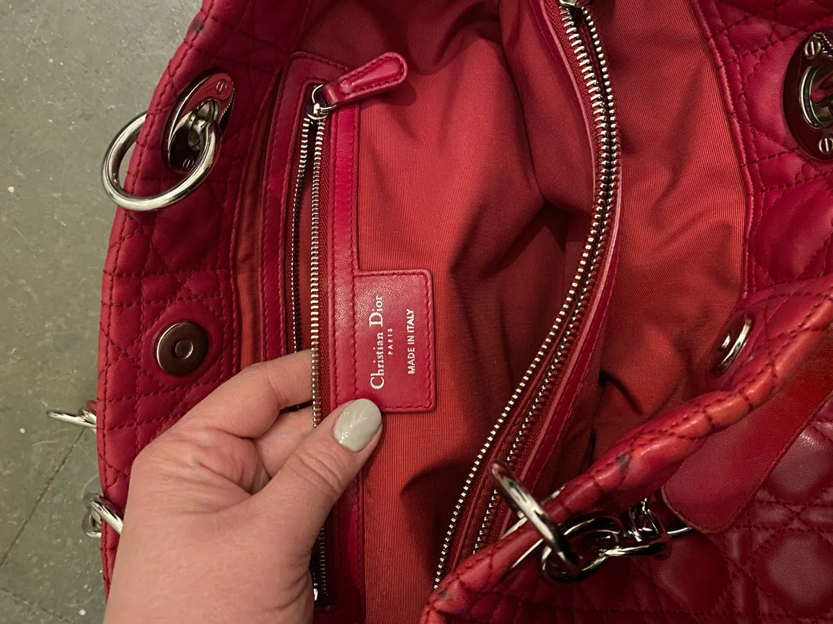 Christian Dior Cannage Soft Shopping-skinnhandväska