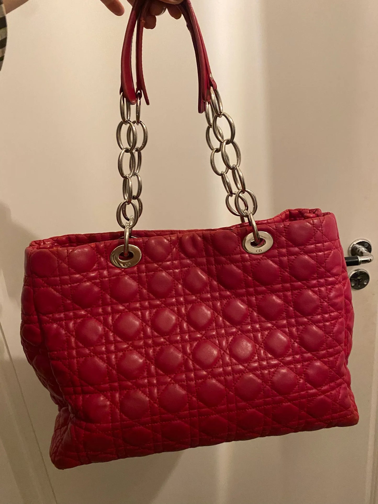 Christian Dior Cannage Soft Shopping-skinnhandväska