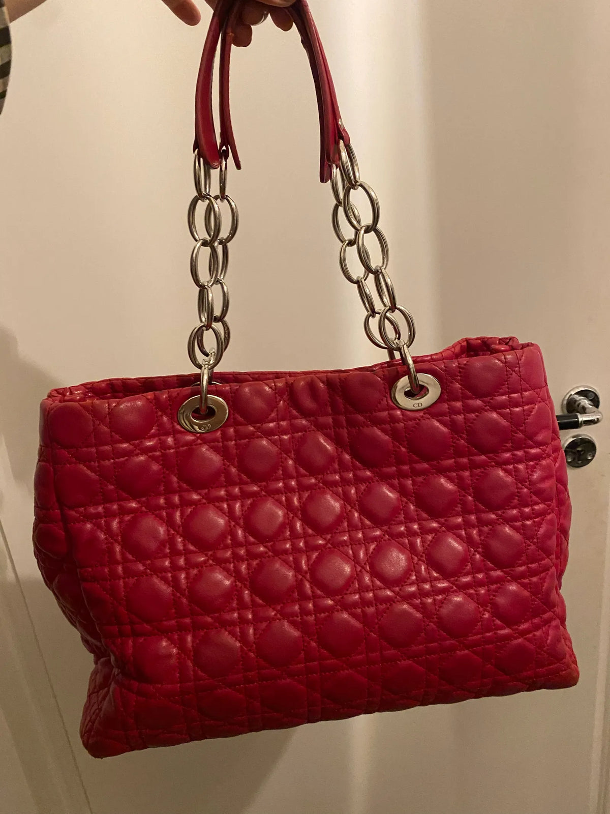 Christian Dior Cannage Soft Shopping-skinnhandväska