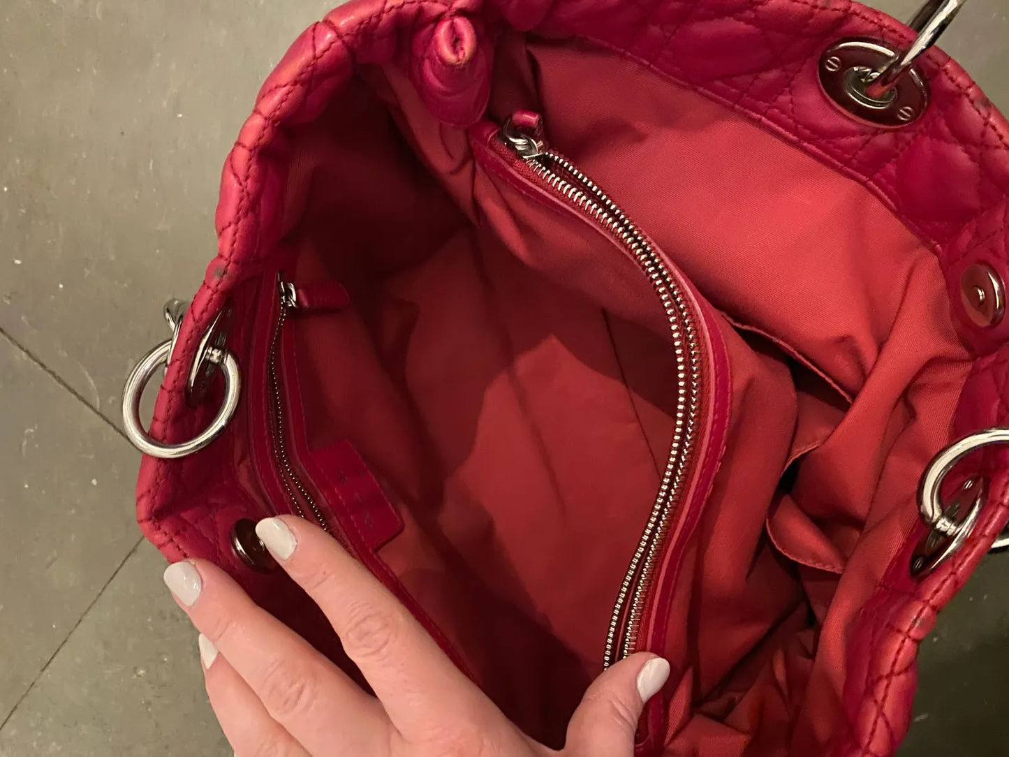 Christian Dior Cannage Soft Shopping-skinnhandväska