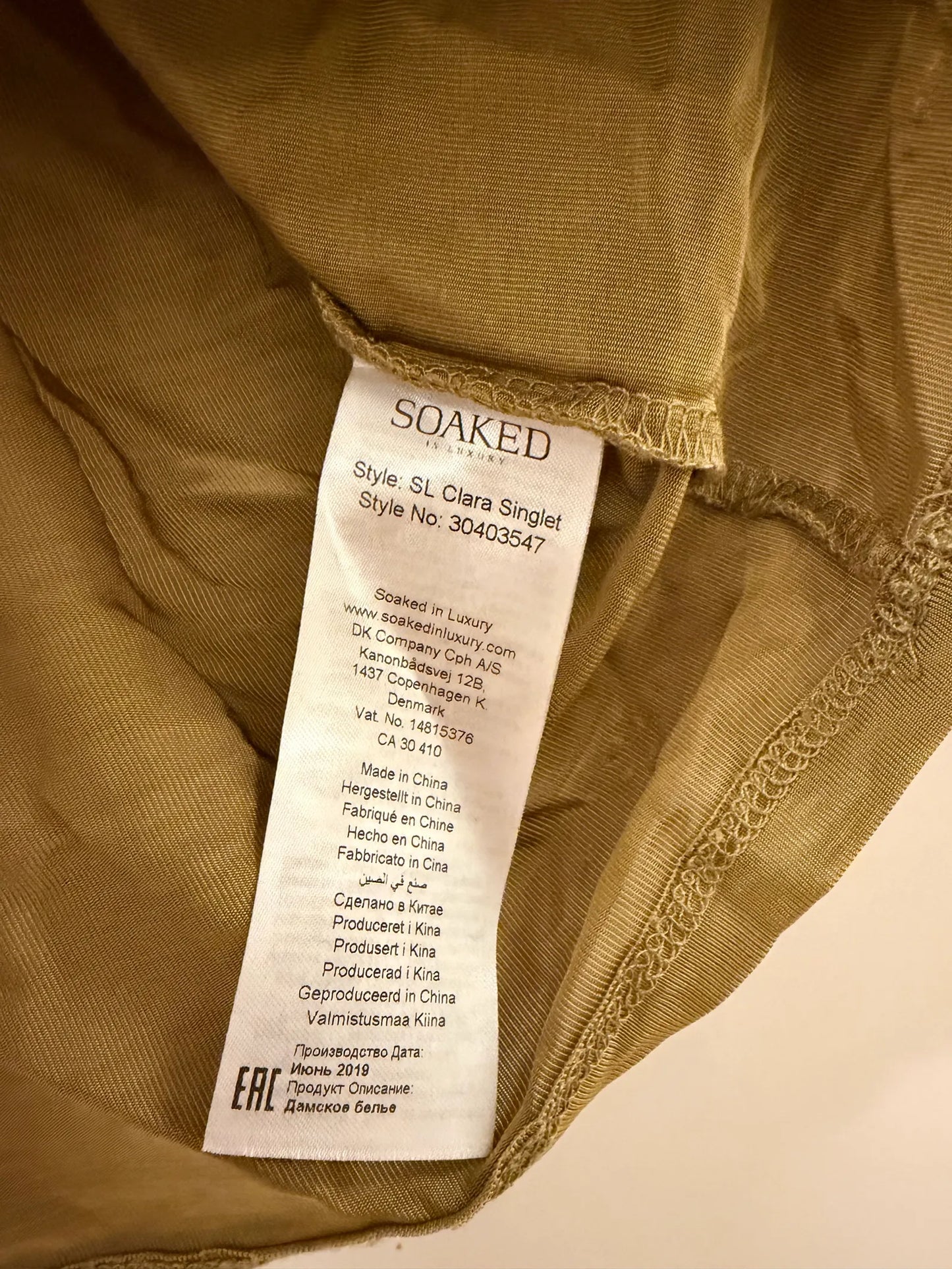 Soaked In Luxury Sl Clara Singlet Camisole