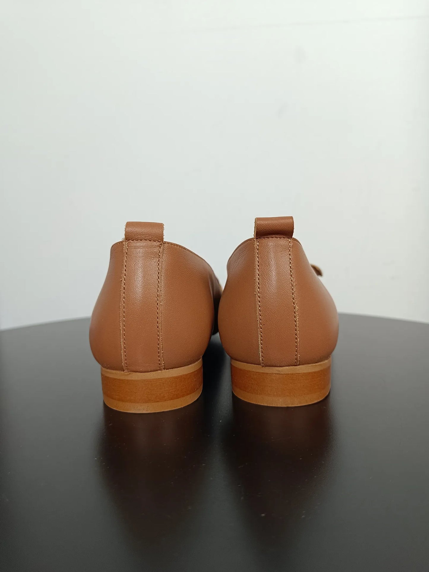 Flattered Ally Cognac Leather-skinnloafers NWOT