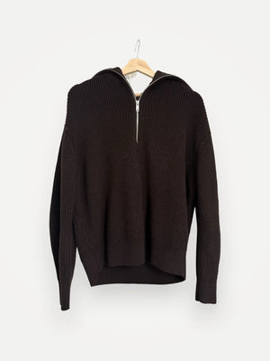 Cos Wool And Cotton Half Zip Sweatshirt