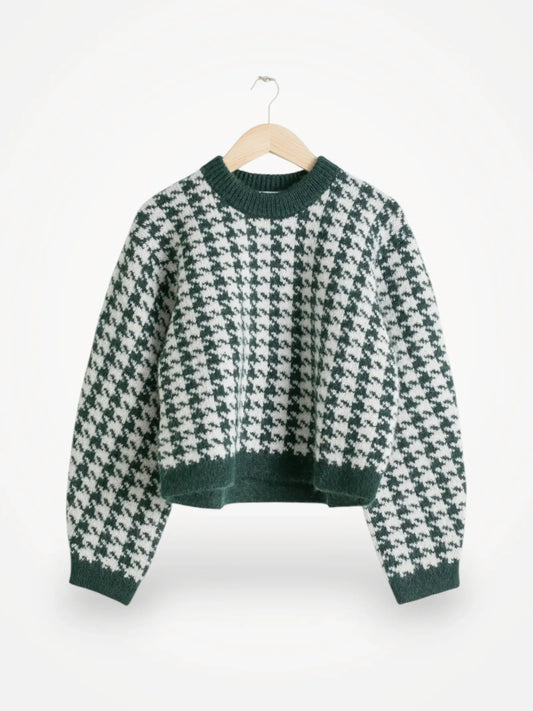 & Other Stories Houndstooth-ulltröja NWOT