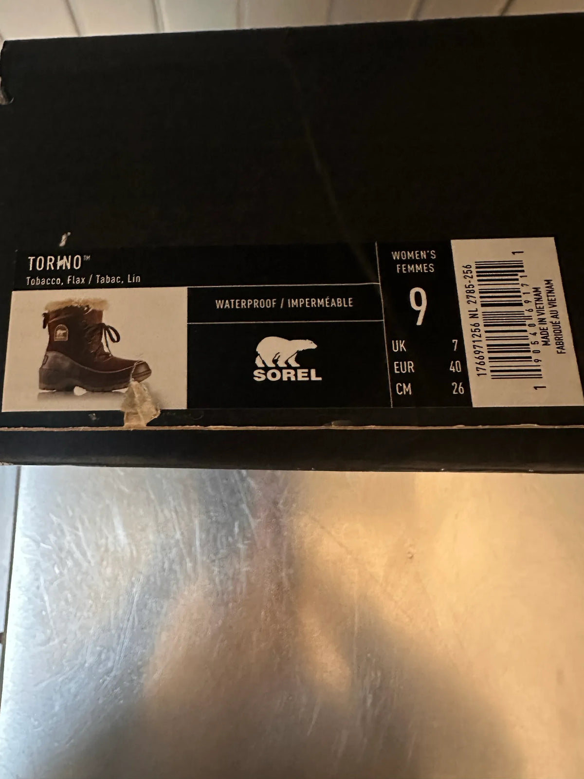Sorel Torino Tobacco Flax-skinnvinterskor NWOT