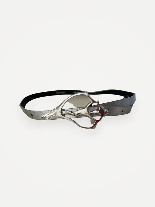 Rodebjer Silver Shell Belt-skinnbälte