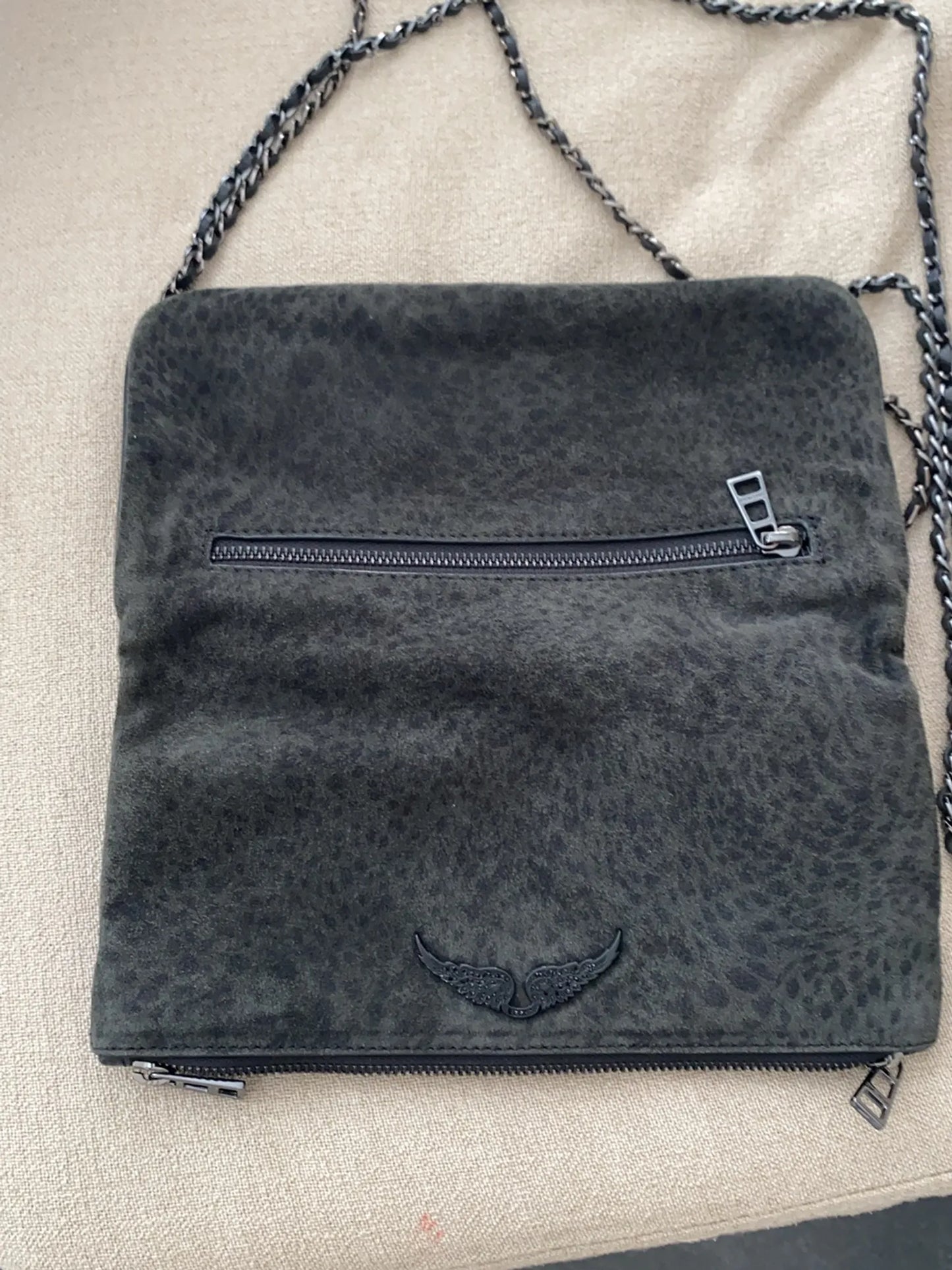 Zadig & Voltaire Suede Noir Cobolt Shoulder bag