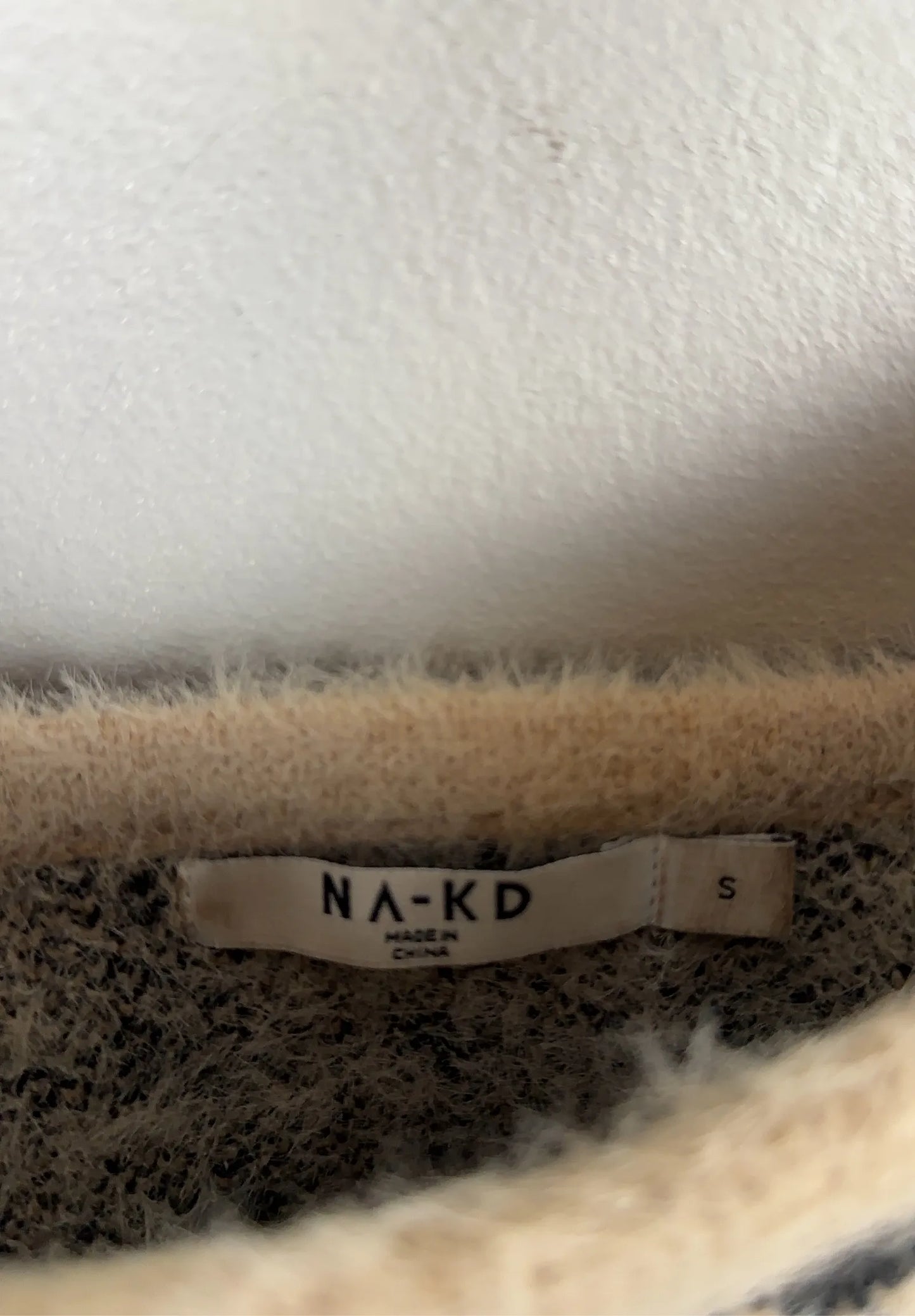 NA-KD Checked Cropped Knitted-topp