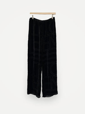 Toteme Monogram Devoré Pj Bottoms Black-byxor