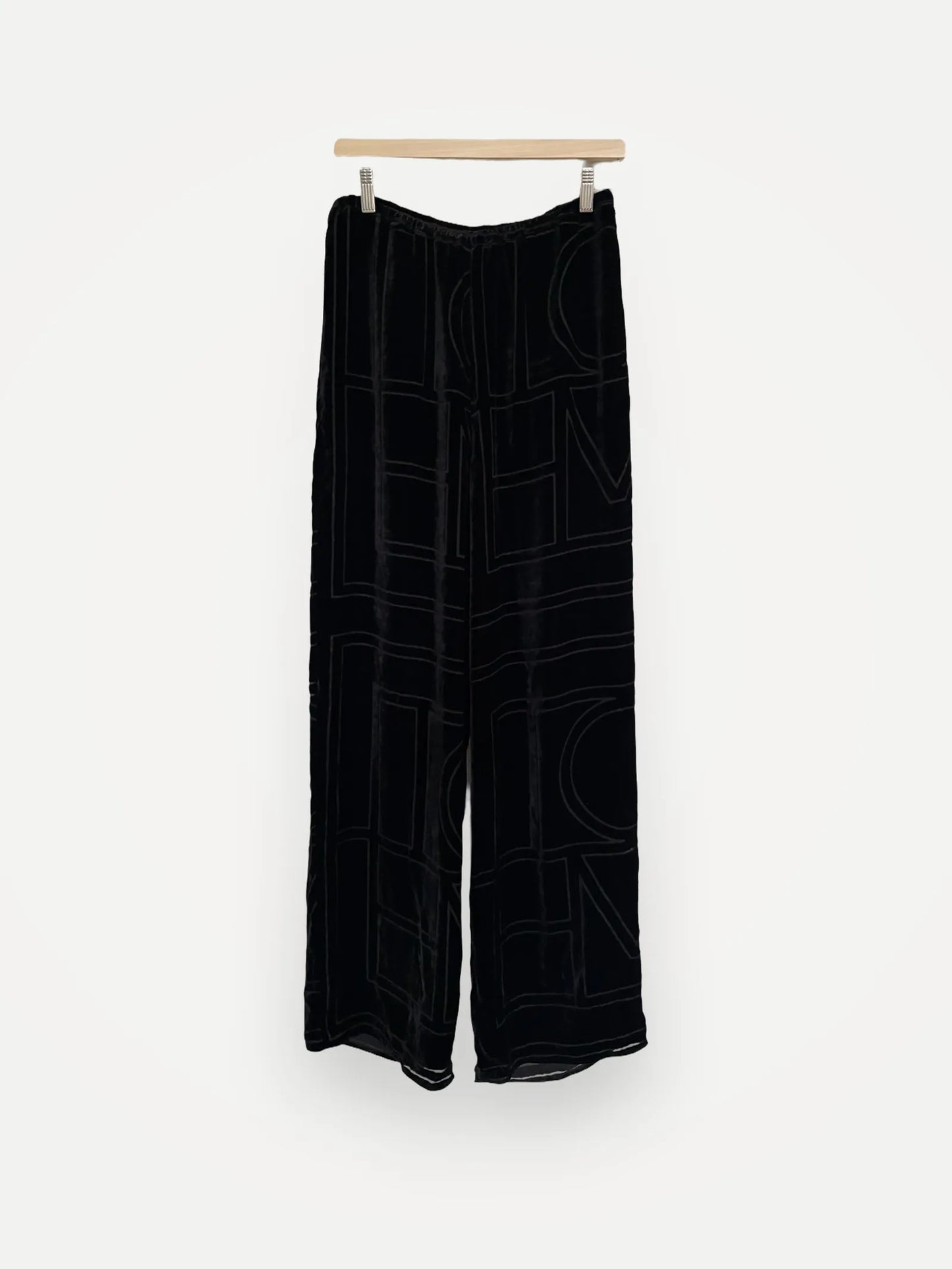 Toteme Monogram Devoré Pj Bottoms Black-byxor
