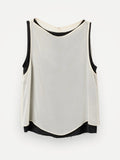 Dagmar Contrast Chiffon , Cream/white/black-topp NWT