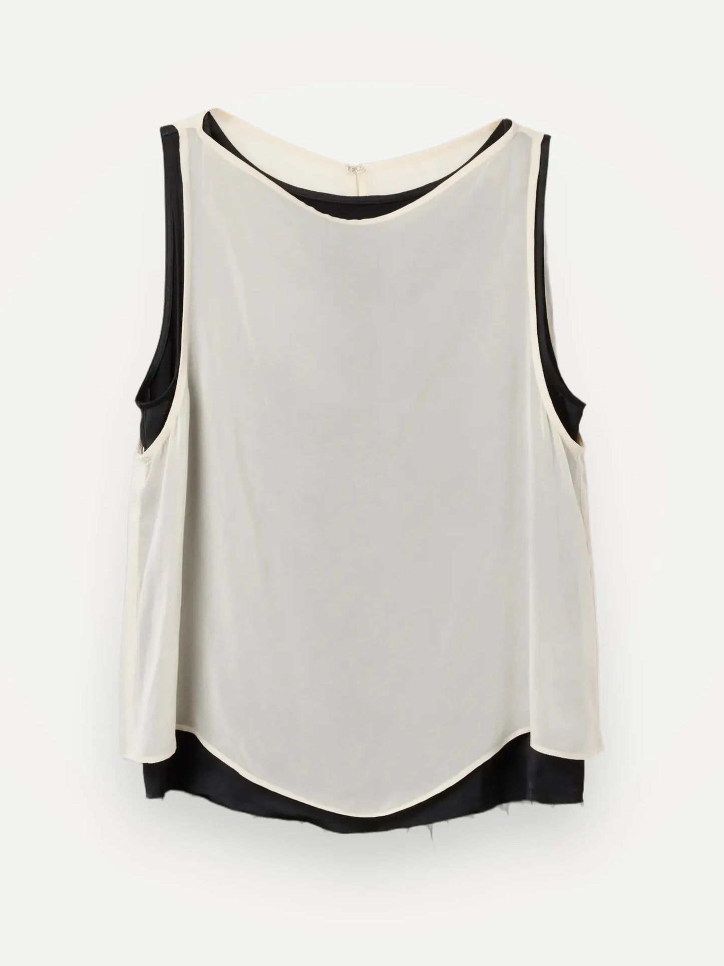 Dagmar Contrast Chiffon , Cream/white/black-topp NWT