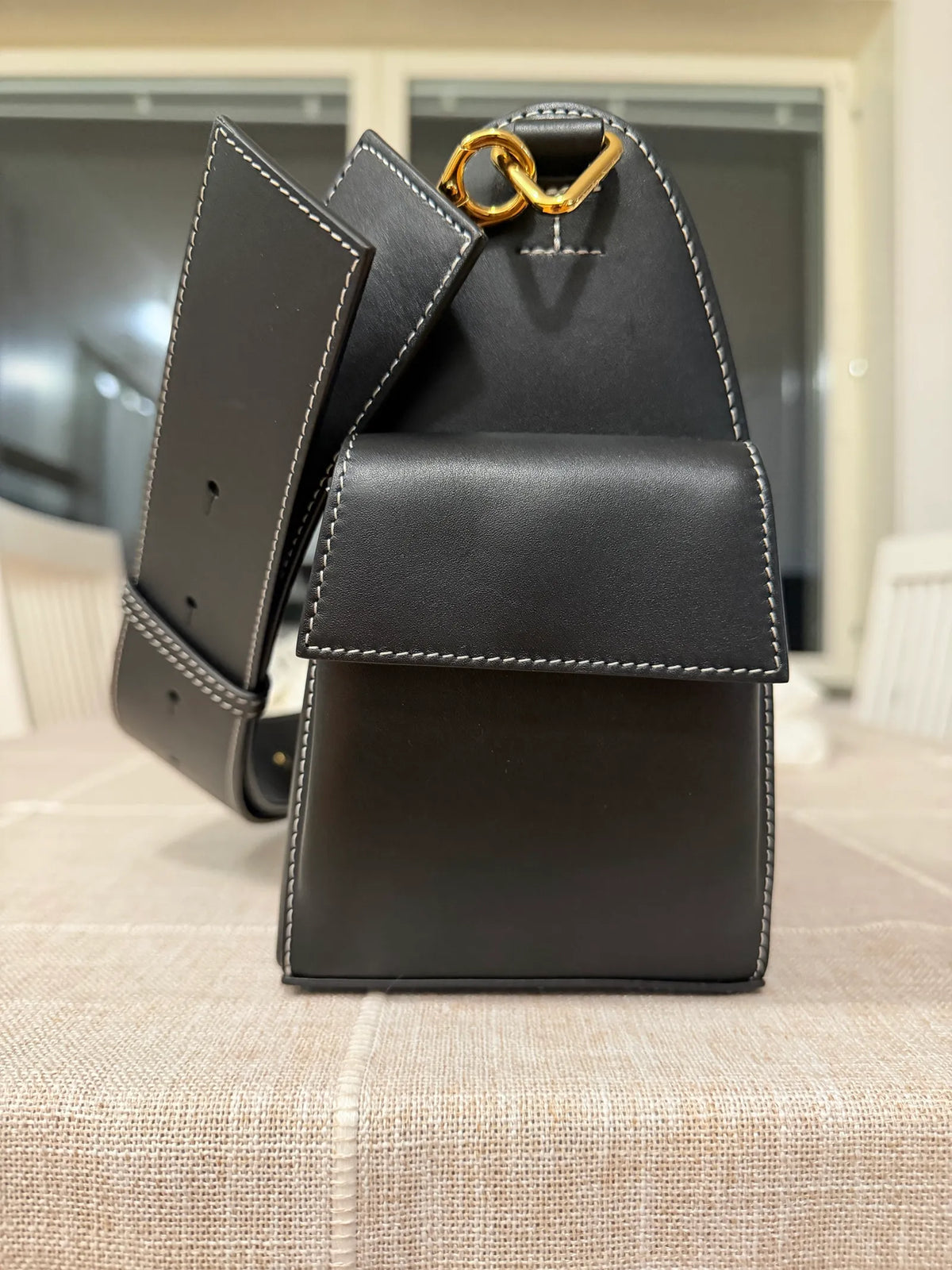 Batman Smooth Black Calfskin Shoulder bag