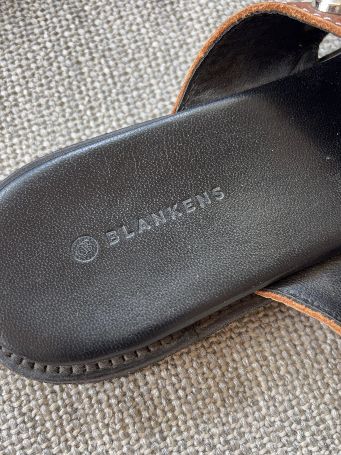 Blankens The Mette Brown Eco Leather With Pearls-skinnsandaler