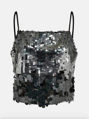 Sofie Schnoor Charcoal Sequin-topp NWT