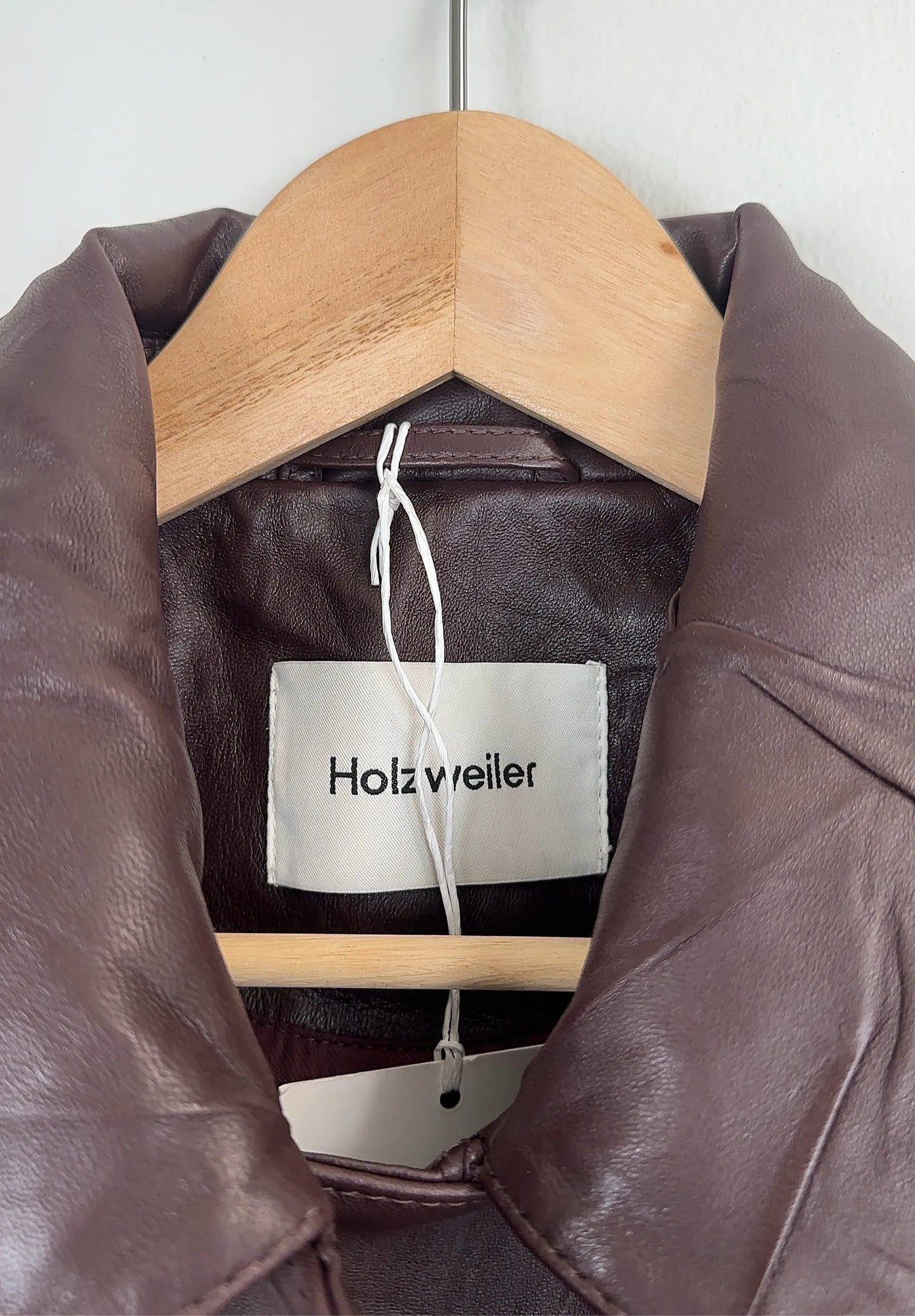 Holzweiler Regular Leather - 1216 Burgundy Leather jacket
