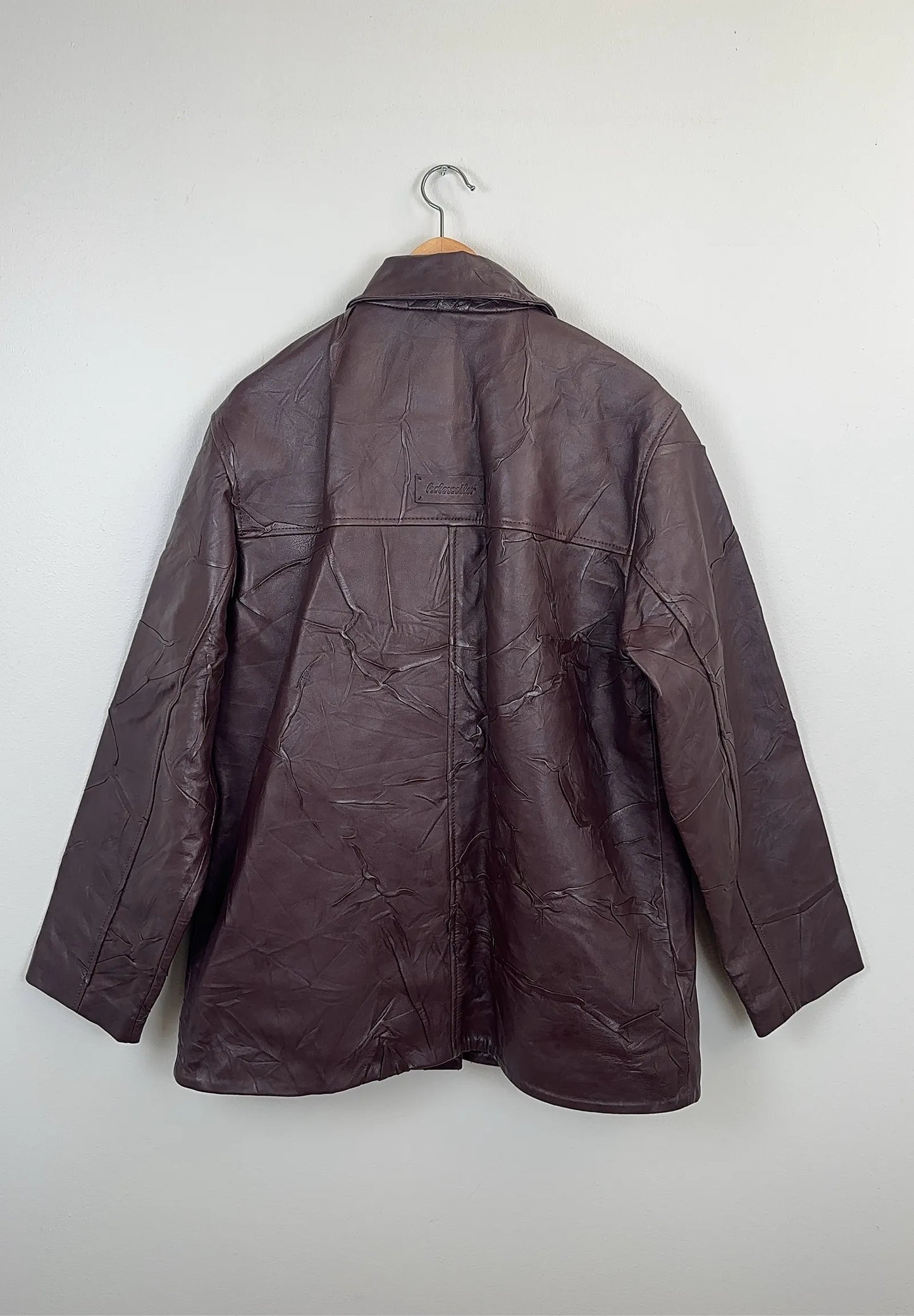 Holzweiler Regular Leather - 1216 Burgundy Leather jacket