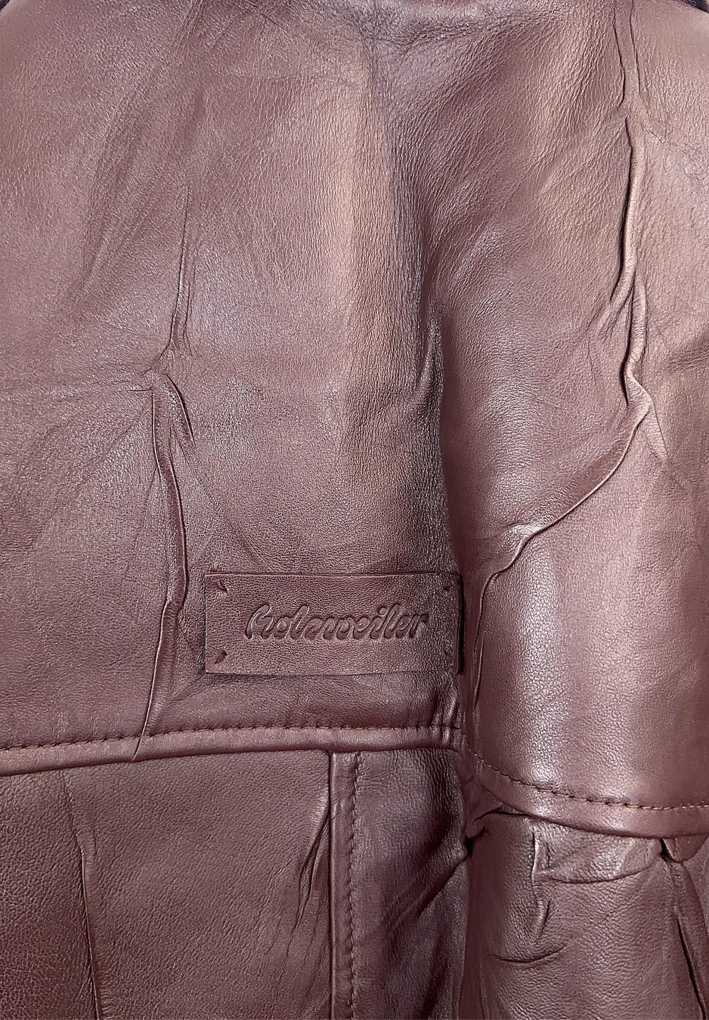 Holzweiler Regular Leather - 1216 Burgundy Leather jacket