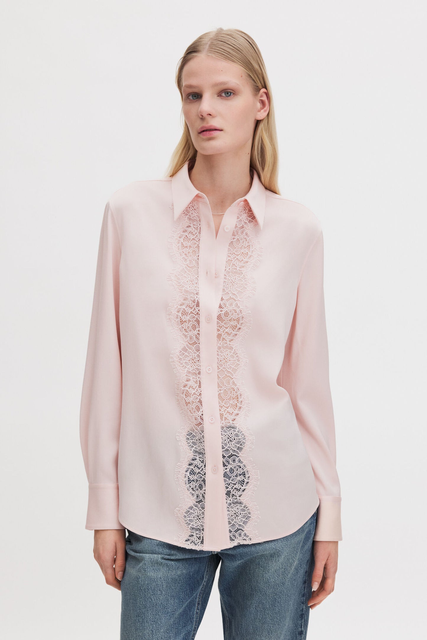 Filippa K Vertical Lace Detail-skjorta