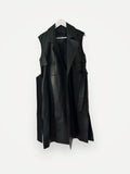 Massimo Dutti Longline Nappa Leather Waistcoat-skinnväst NWOT