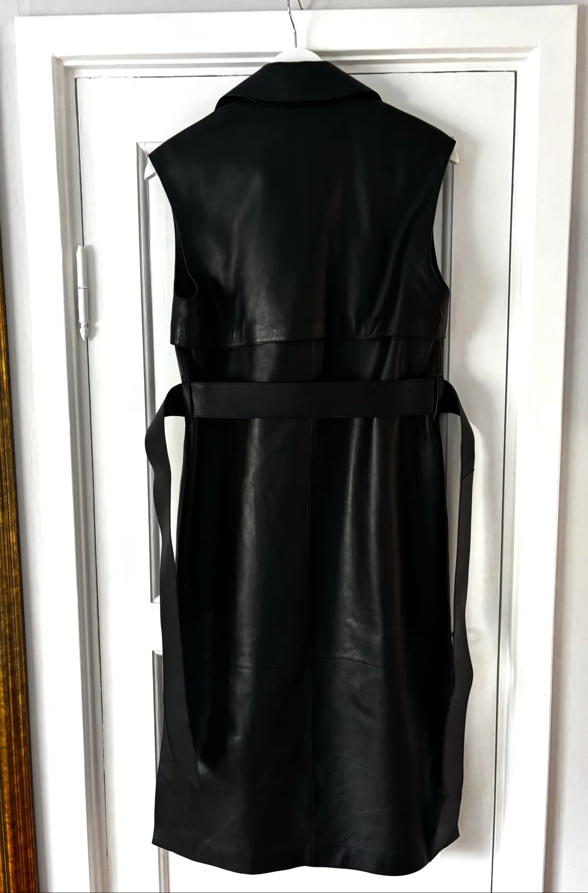 Massimo Dutti Longline Nappa Leather Waistcoat-skinnväst NWOT