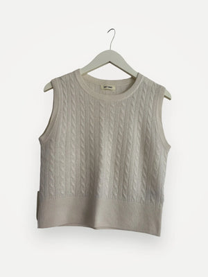 Soft Goat Cable Knit Singlet Vest