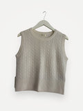 Soft Goat Cable Knit Singlet Vest