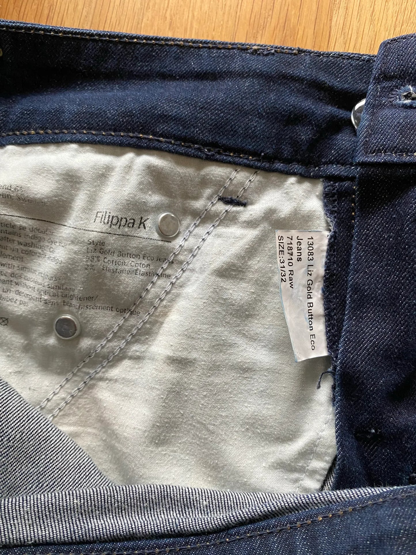 Filippa K Liz Gold Button Eco-jeans