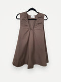 Dissh Modell Gabby Bitter Choc Oversized Cotton Mini-klänning