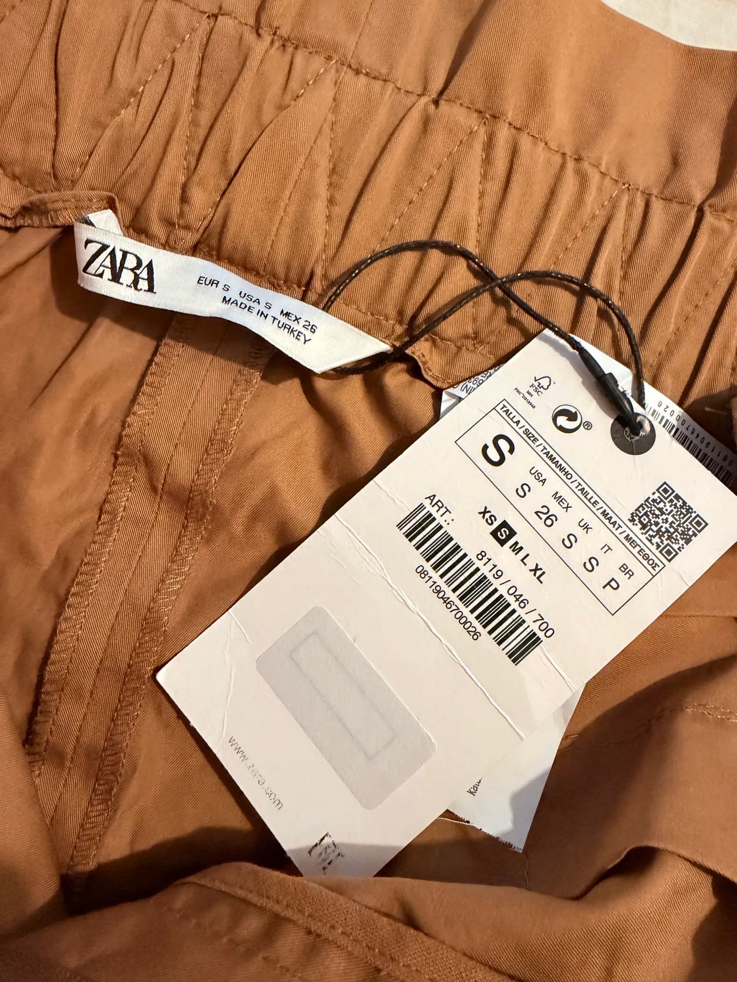 Zara Brown Paperbag Waist Trousers
