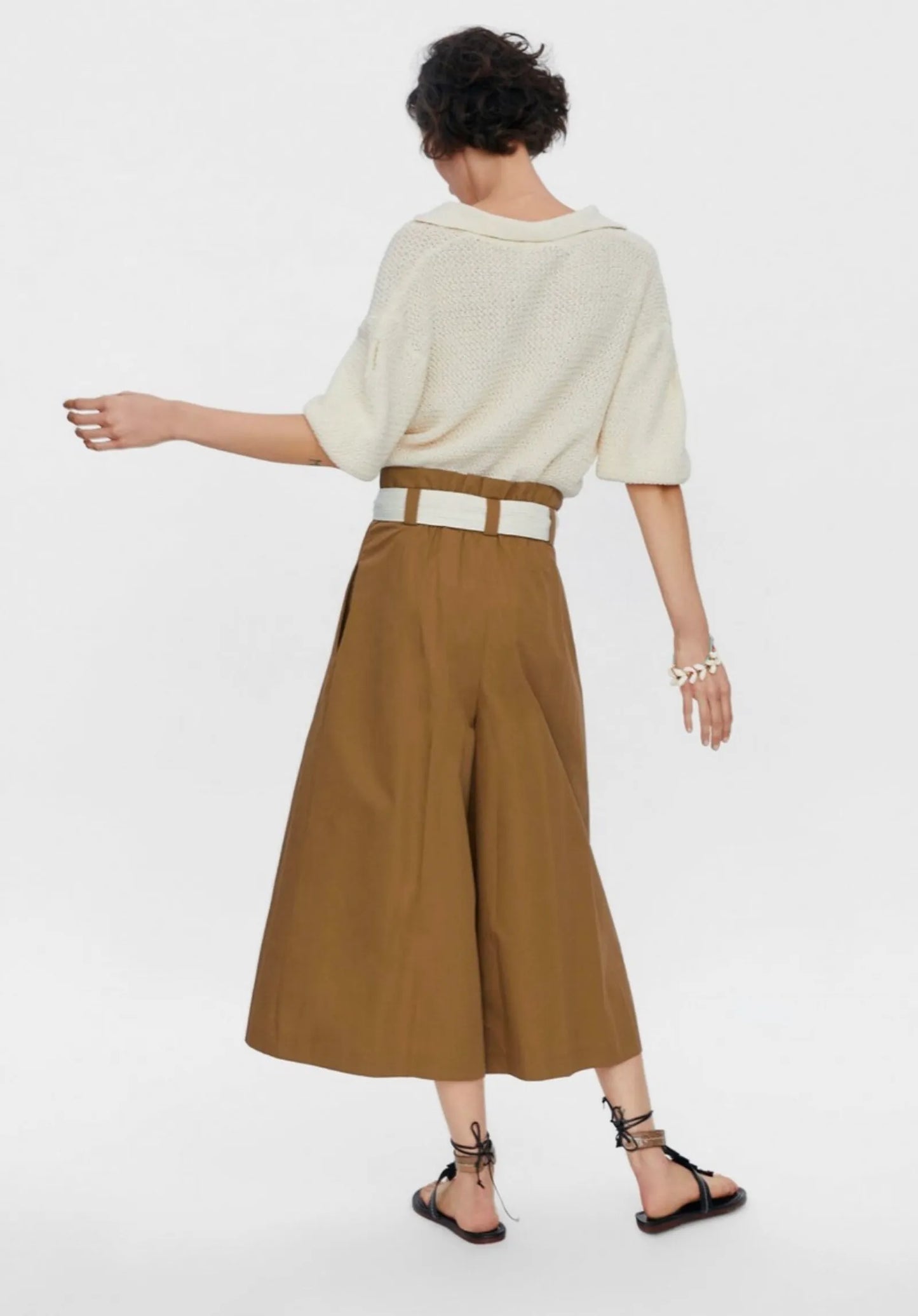 Zara Brown Paperbag Waist Trousers