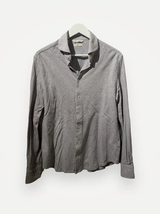 Suitsupply Men Long Sleeve Pure Cotton Extra Slim Fit Light Gray-skjorta